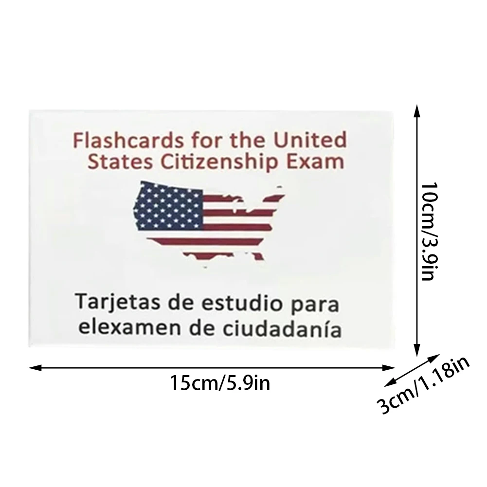 Flashcards สําหรับพลเมืองสหรัฐฯ น้ําหนักเบา แบบพกพาสําหรับการเตรียมการทดสอบ