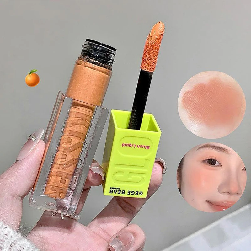 New Shimmer Blush Liquid Waterproof Lightweight Liquid Blush for Face, Nude Makeup with Matte Shine Finish Easy Blend Cheek Tint