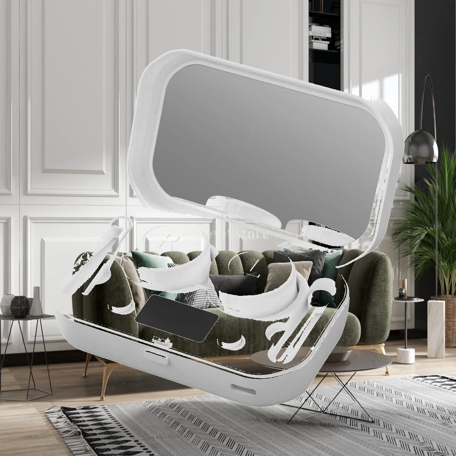 Invisible Glasses Cleaning Case with Type C Fast Charging 90 Days Battery Life Portable Travel Cleaner for Soft and RGP Lenses