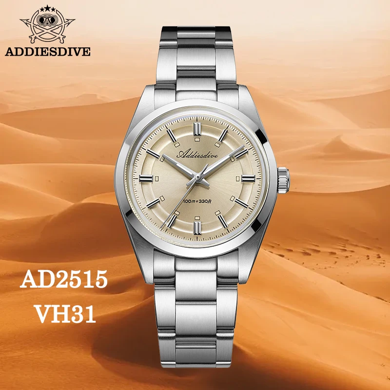 

ADDIESDIVE Waterproof NEW Watch for Men Luxury Stainless Steel Super Luminous Quartz Watches AD2515 reloj hombre Man Wristwatch