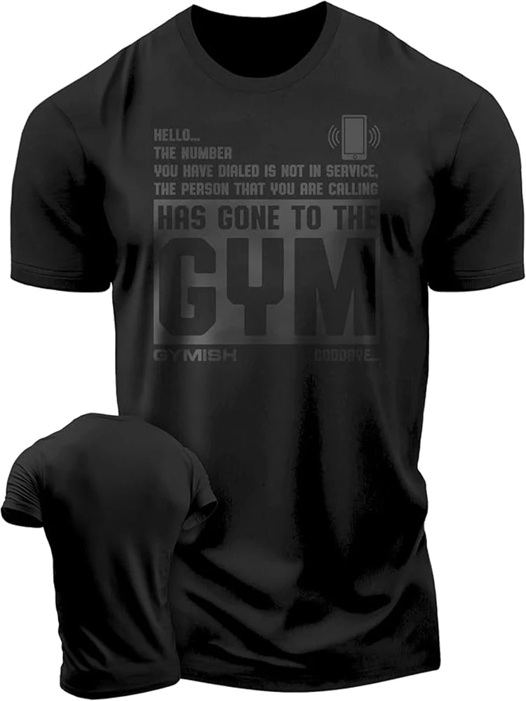 Men's T-shirt Street Retro Tough Guy Midlife Crunches Paint T-shirt Everyday Casual Short Sleeve T-shirt Men's Gym Black T-shirt