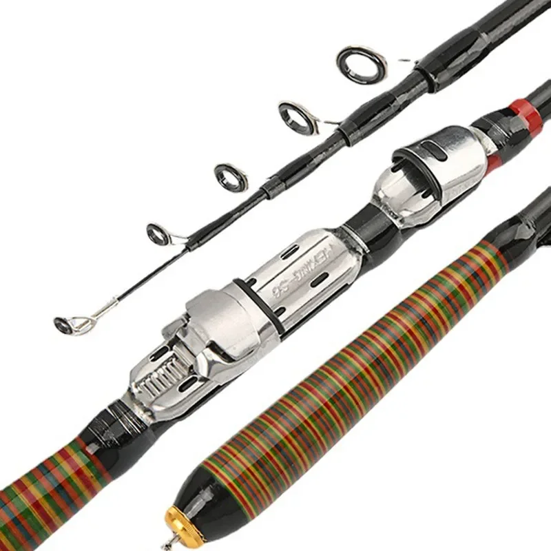 Portable Travel Fishing Rod Ultra-light Retractable Mini Small Fishing Rod 1.2m-2.4m Carbon Fishing Rod Carp Feeder