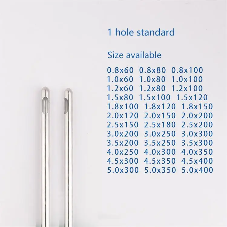 

1.0mm Diameter 1.0mmX30mm Standard One Hole Tip Cannula With Threaded Hub Aspiration Type