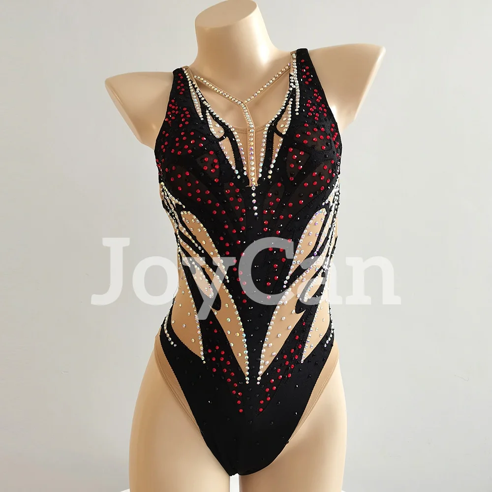 JoyCan Schwarze Badeanzüge für Mädchen und Frauen, Synchronschwimmanzug für Wettkämpfe JC366