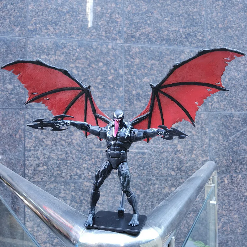 with Wings Venom Action Figure Comic Version Super Cool Venom Movable Statue Model Doll Ornament Collectible Gifts for Boyfriend