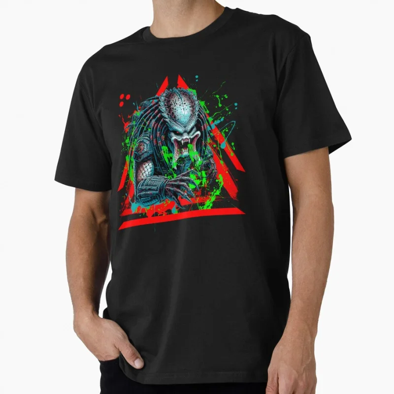 

TRACED PREDATOR horror Sci fi The Predator Warrior Alien Hunter Gift t shirt for men 100% cotton print Tee All size tops S-6XL