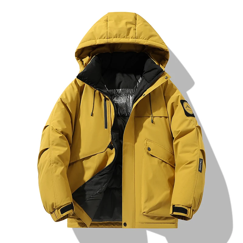 

Brand Winter Cargo Parkas Men Warm Thick Windproof Jacket Hat Parkas New Winter Jacket Male Warm Waterproof Parkas Jacket Coat