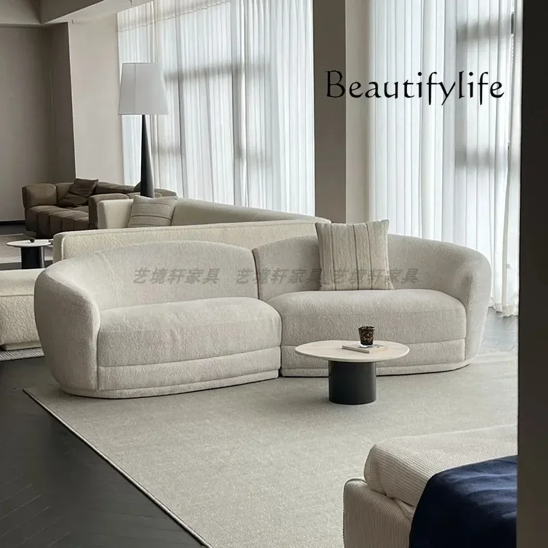 BJ BJ Italian Minimalist Fabric Sofa Living Room Modern Simple Light Luxury Special-shaped Large Flat-layer Curved Sofa