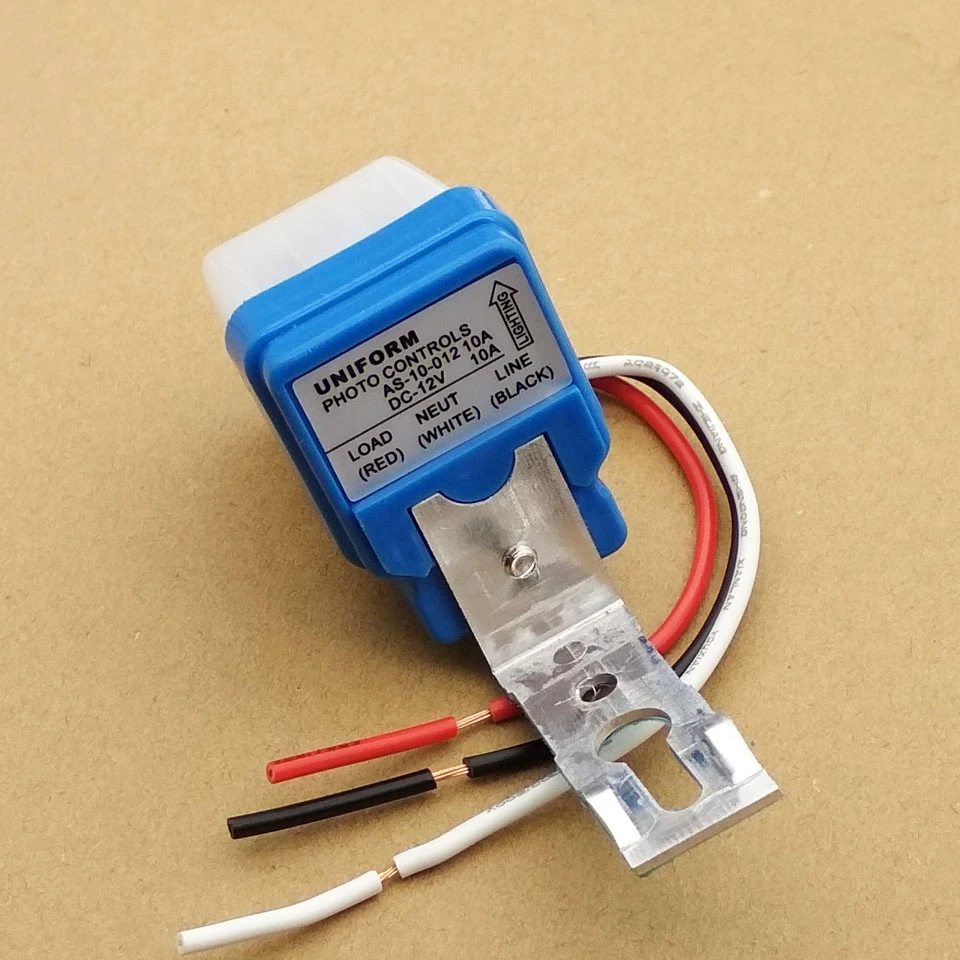 Commutateur de capteur de cellule photoélectrique étanche, AS-10, 10A, marche et arrêt automatiques, contrôle de lampadaire, AC, DC, universel, 12V, 24V, 110V, 220V