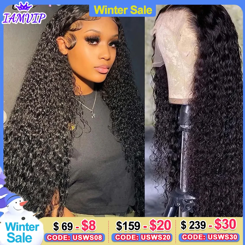 13x4 Deep Wave Lace Front Human Hair 180% 200% Density 13x6 Deep Wave Frontal Human Hair Hd Lace 26 30 Inch Curly Wigs For Black