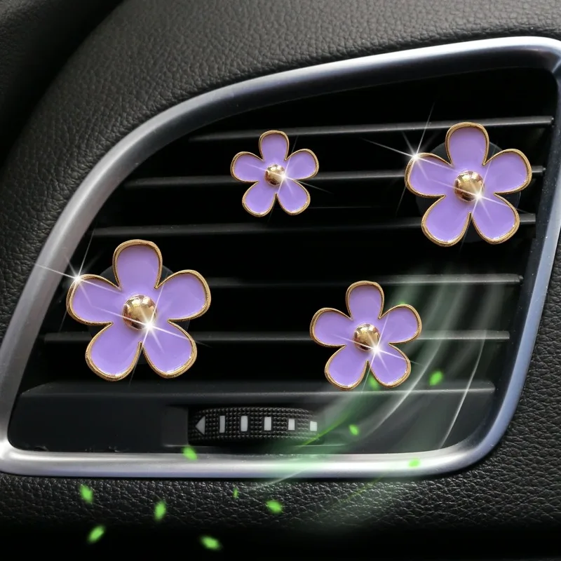 Chrysanthemum car perfume jewelry alloy Daisy five flower car outlet perfume decorative clip