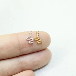 5pcs Stainless Steel Snake Jewelry Charms Pendant DIY Handcraft  Vacuum Plate Waterproof Antiallergic