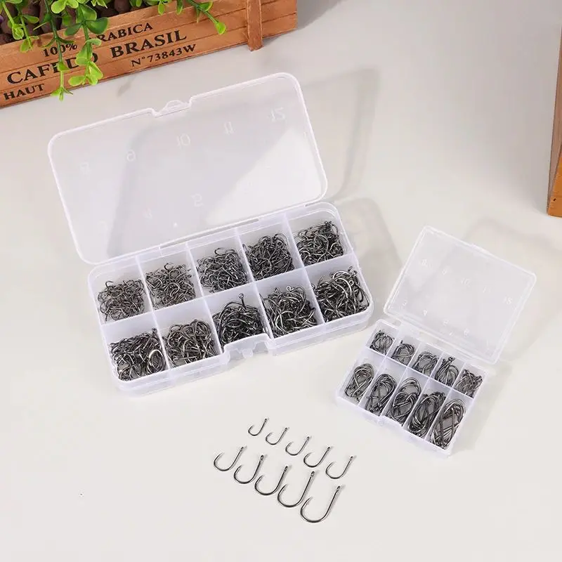 100-2000 Pieces Set Boxed Fish Hooks Tube Inverted Hooks Outdoor Fishing In Lakes Rivers