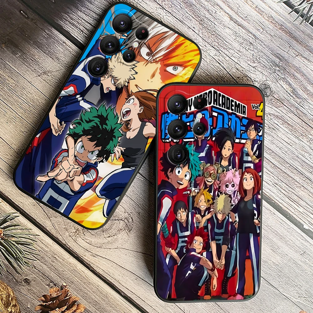 M-My Hero A-Academia Anime For Samsung Galaxy S24 S23 S22 S21 S20 FE S10 S10E Plus Ultra Pro Lite 5G Black TPU Phone Case