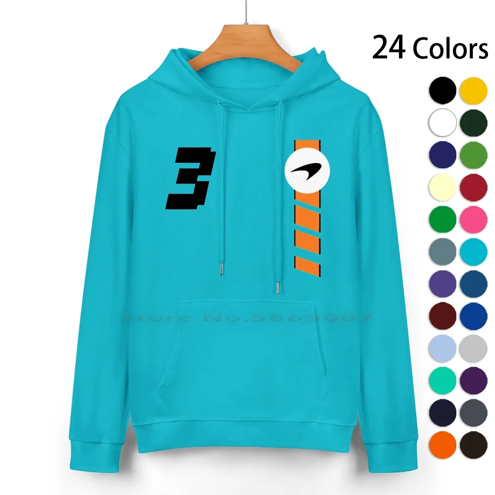 Daniel Ricciardo 3-2021 Monaco Gp / New Mcl Livery Design For Pure Cotton Hoodie Sweater 24 Colors Lando Norris Ln 2021 Daniel