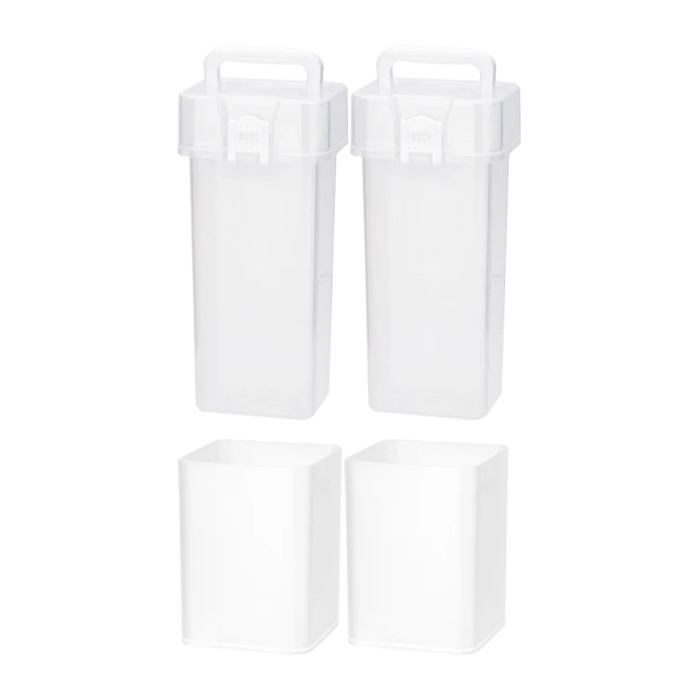 

4pcs Holder Containers Lids Plastic Pencil Office Stationery Pencil Holders Brush ganizer for School Study Use
