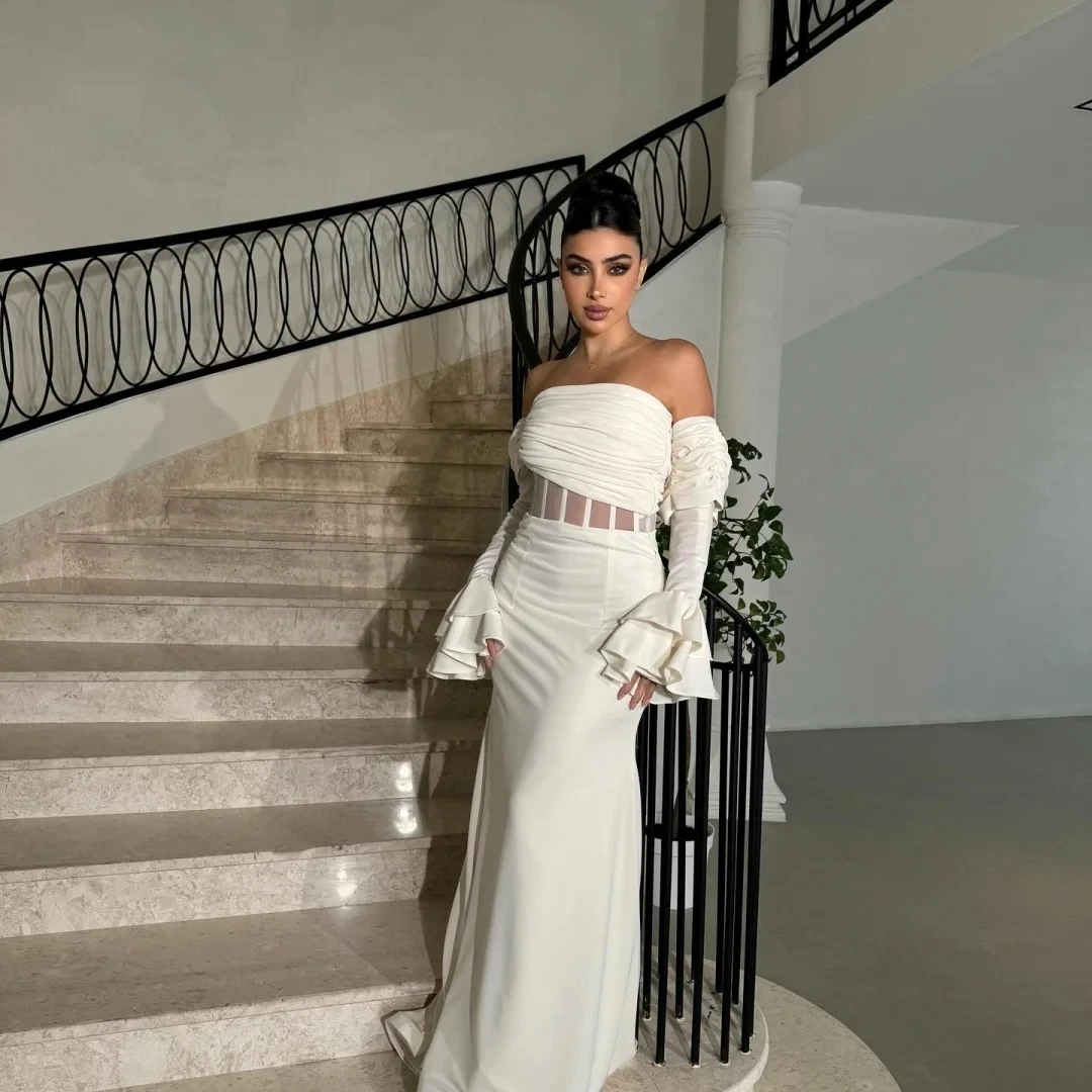 

Strapless Formal Party Long Bespoke Occasion Gown Evening Dresses Pastrol Unisex Jersey Retro Dubai Saudi Arabic Prom Customized