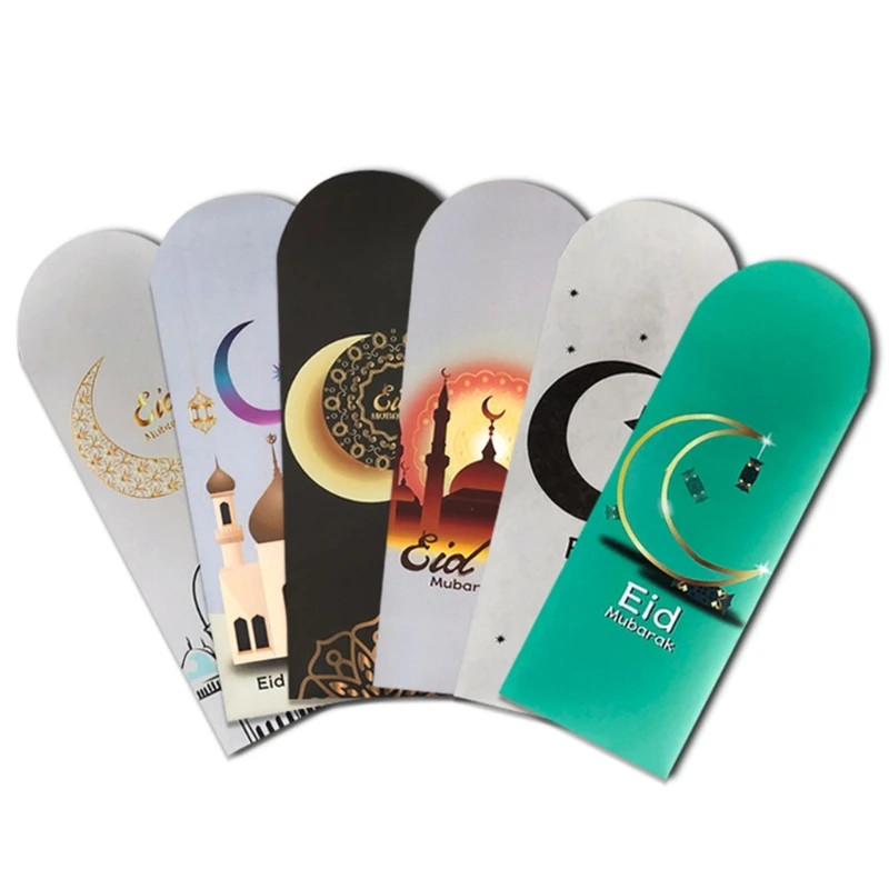 6PCS Muslim Cash Gift Envelopes,Money and Gift Card Holders for Kids Eid Envelop Dropship
