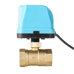 AC220V 2 Way Motorized Ball Valve DN15 DN20 DN25 DN32 DN40 DN50 Electric Control Valve for HVAC System, Three-wire Two-control