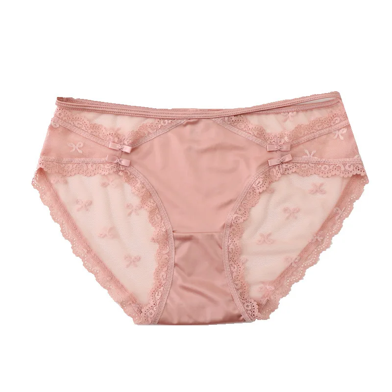 ملابس داخلية نسائية من الحرير الجليدي ملابس داخلية شبكية مجوفة من الدانتيل ملابس داخلية فرنسية مثيرة قابلة للتنفس ملابس داخلية صيفية للفتيات المراهقات سراويل حميمية