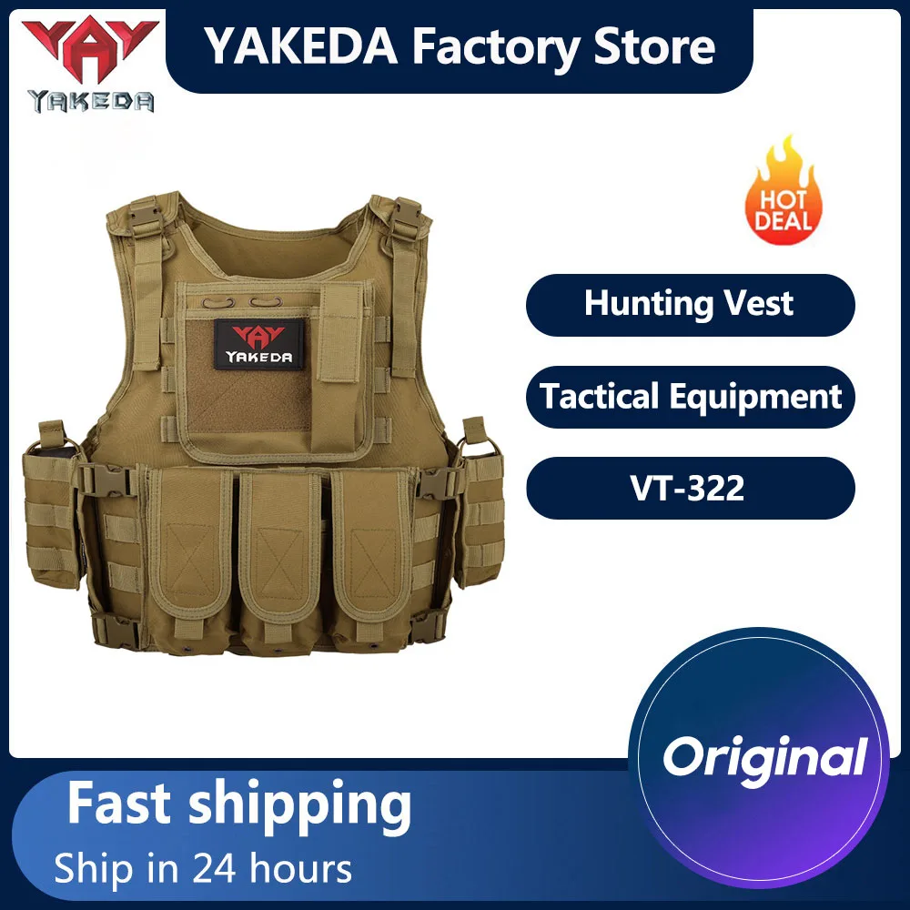 

YAKEDA Tactical Vest Multifunctional Hunting Vest Wear Outdoor CS Equipment Training Clothes Outdoor Camping Hunting Equipment