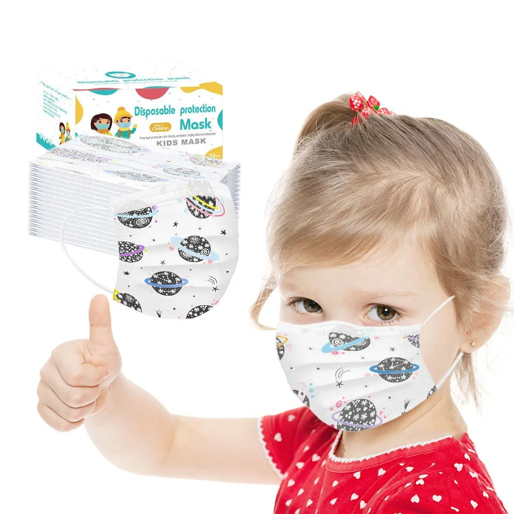 50 Pcs Disposable Fashionable Children'S Mask High Breathability And High Protective Face Mask Child-Friendly Comfort Face Mask