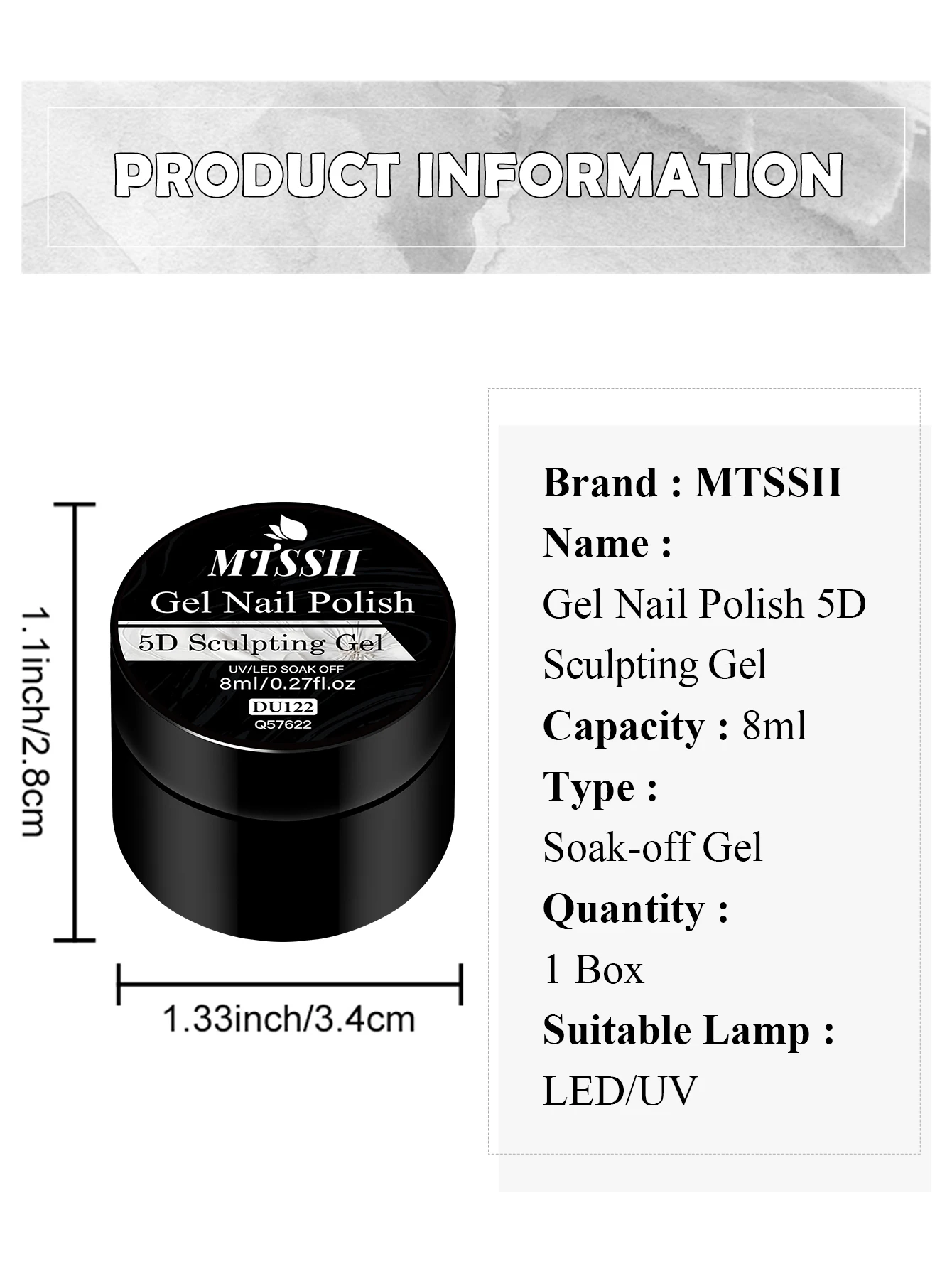 8 مللي/0.27fl.oz MTSSII 5D النحت هلام طلاء الأظافر تشكيل النحت نحت لا مسح معطف فوقي تعزيز لاصق هلام الغراء