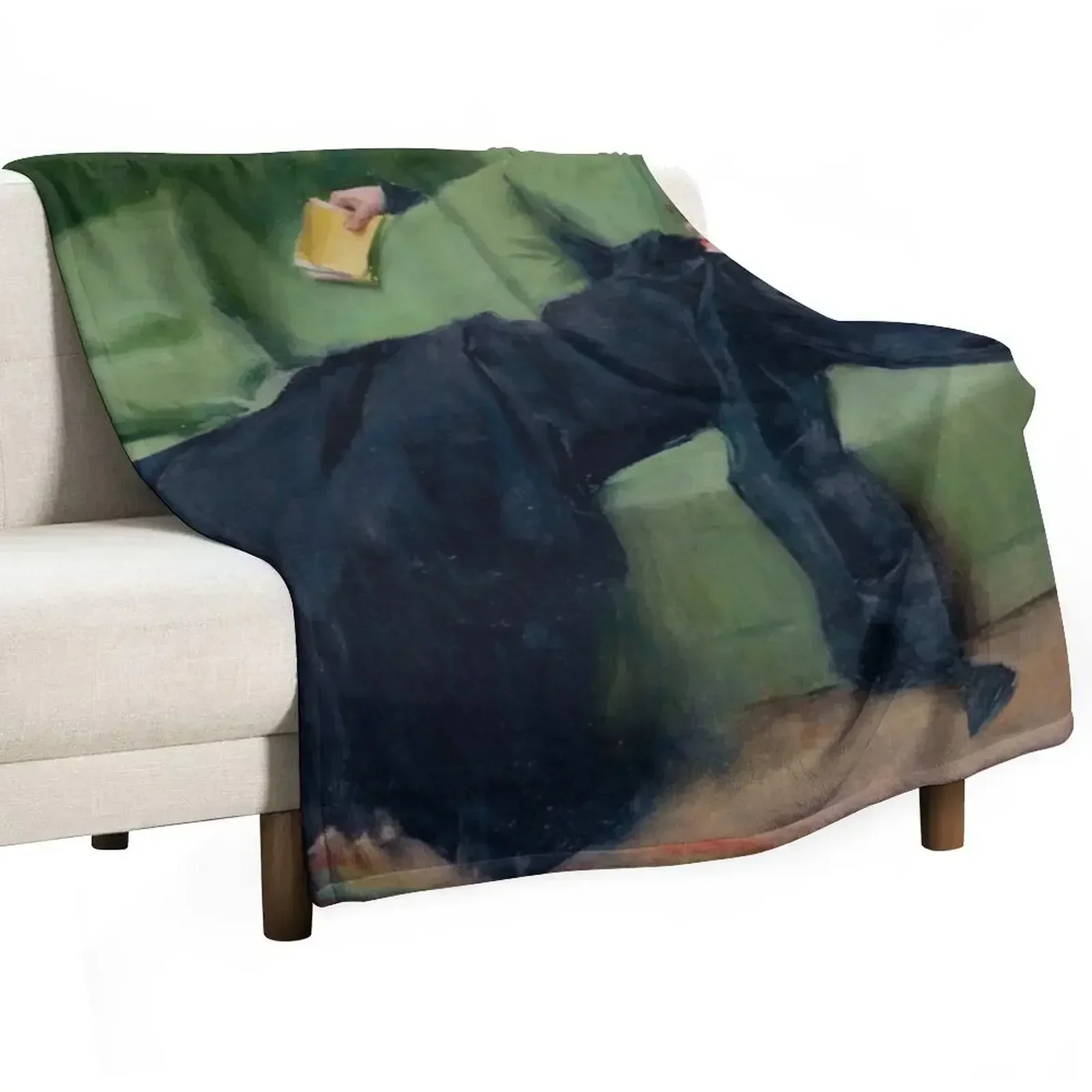 A DECADENT GIRL - RAMON CASAS Throw Blanket Bed linens Travel Blankets