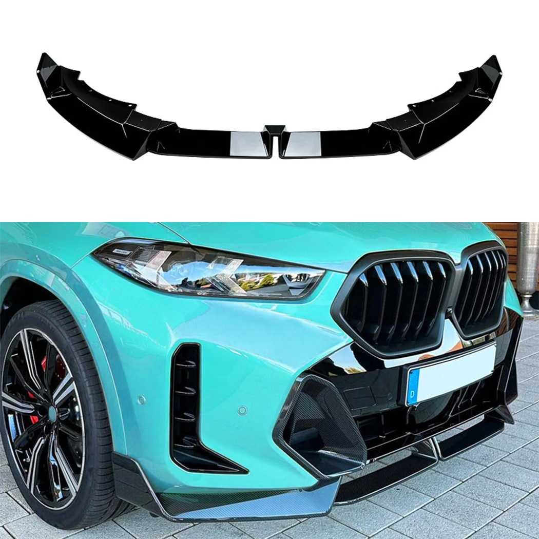 

Front Bumper Lip Spoiler For BMW X6 G06 LCI M Sport 2023-2025 Front Bumper Protector Lower Blade Splitter Car Styling