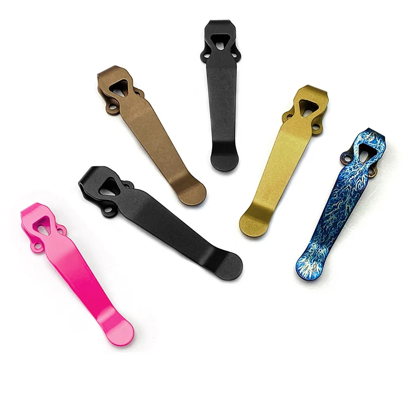 14 Colors CNC Titanium Made Knife Pocket Clip Back Clamp for Benchmade 551 Griptillian 535 Bugout Mini-Presidio 585 Emerson CQC