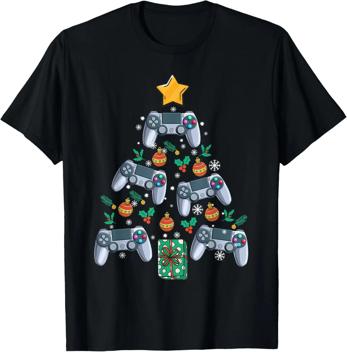 Video Controller Christmas Tree Funny Video Gamer Xmas Gift T-Shirt