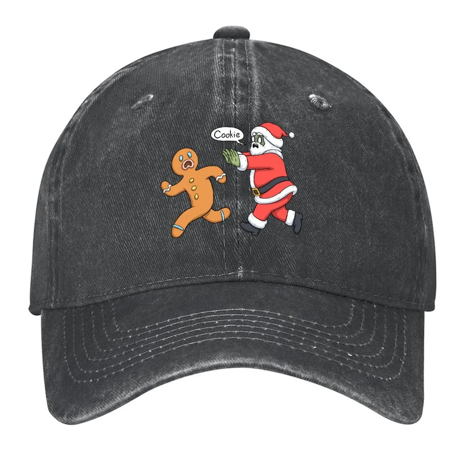 

zombie santa and gingerbread man Baseball Cap Rave hard hat Visor funny hat Mens Caps Women's
