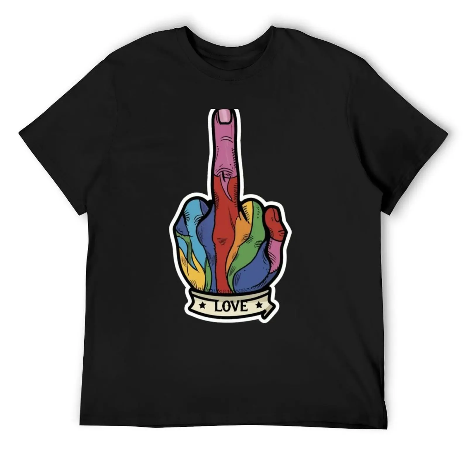 

Love Hippie Sabotage Trippy Finger Colorful Humor Popart Pothead Style T-Shirt clothes hippie clothes shirts graphic tee men