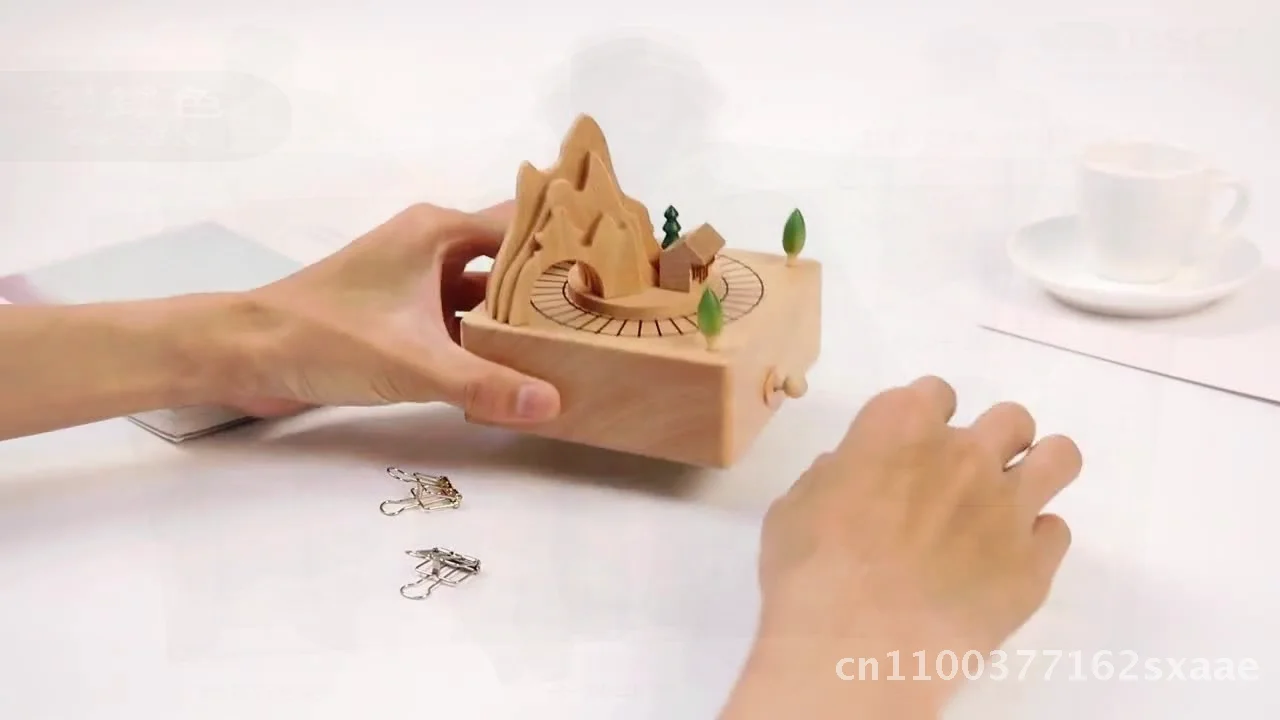 

Креативная деревянная музыкальная шкатулка для девочек - музыкальная шкатулка-карусель ручной работы из бука идеальный подарок на День святого Валентина, день рождения Танабата