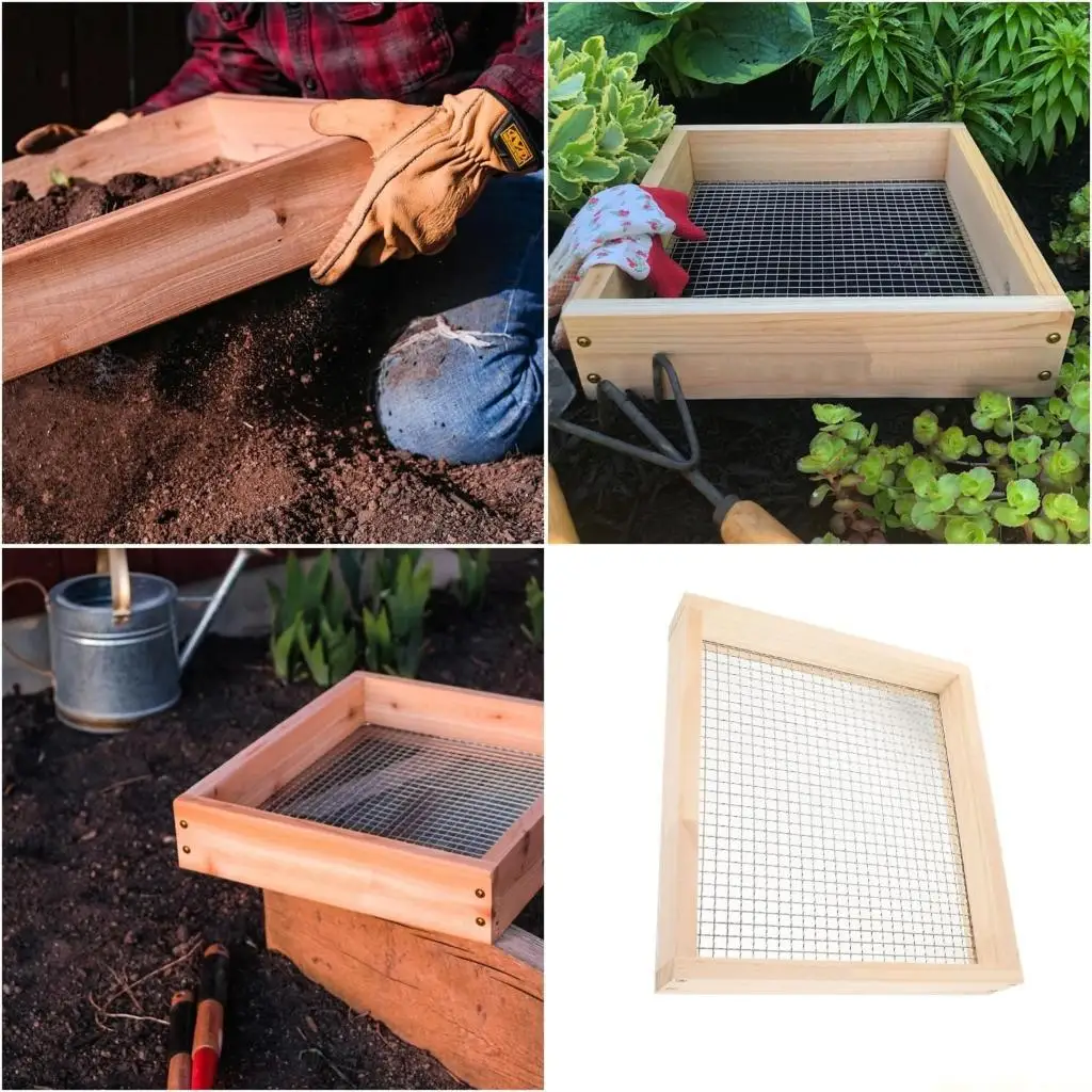 

QX2E Garden Soil Sifter Lightweight Portable Garden Tools for Plant Stone Sifting