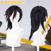 Vi Wig Cosplay Anime Arcane Cosplay WakuWaku Women 45cm Black Red Gradient Hair Arcane Season 2 Vi Cosplay LOL Wig Jinx Cosplay