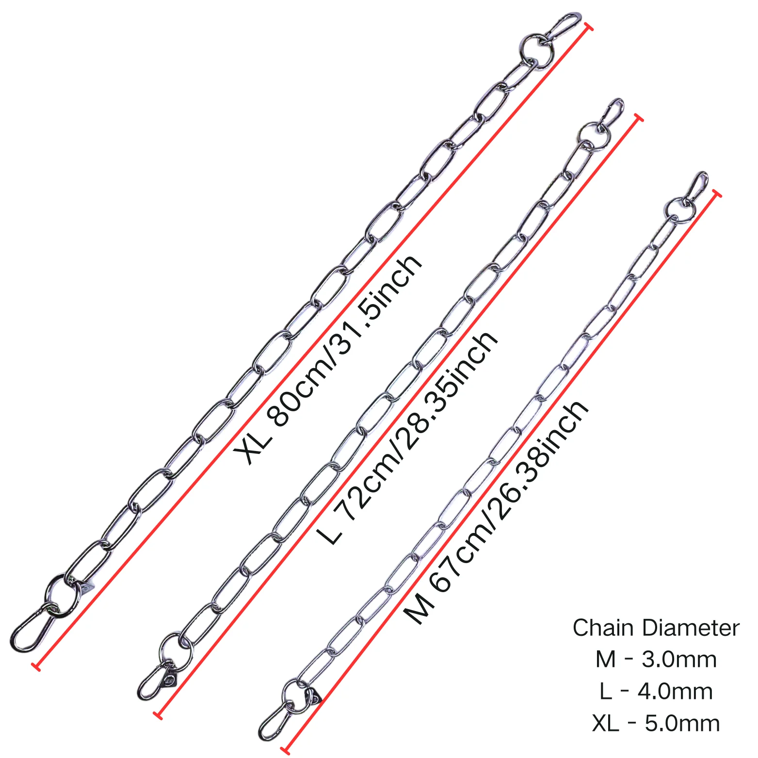 pc Heavy Duty Stainless Steel Chain, Corrosion & Rust Proof, Secure Locking Links for Farm, Construction, Automotive, Marine