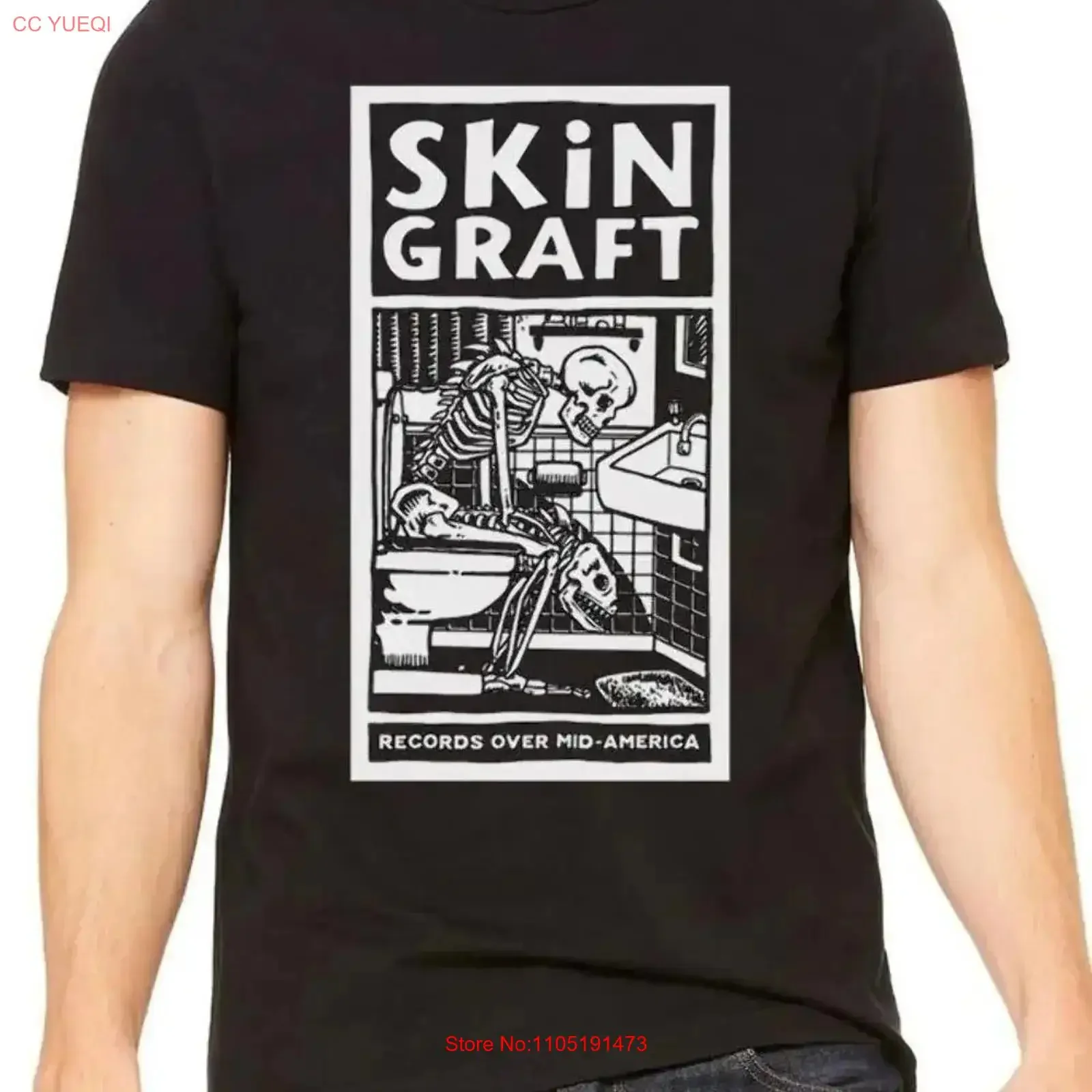 SKiN GRAFT Records Over Mid America футболка винтажная стираная слегка мягкая дышащая модная удобная футболка унисекс с рисунком