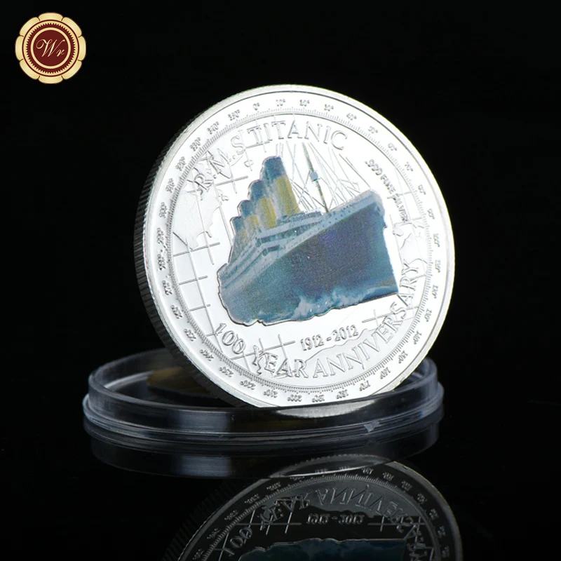 1912 RMS Titanic Silver Plated Coin 100 Year Anniversary Memory O Victims Commemorative Coin Souvenir Gifts for Collection