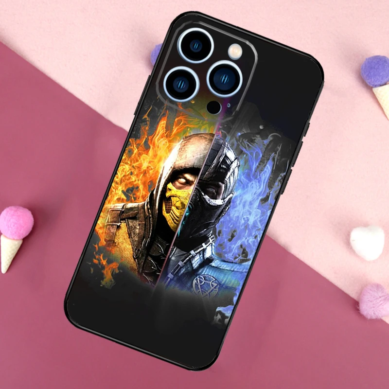 Scorpion Zero Sub Mortal Kombat Phone Case For iPhone 16 15 14 12 11 13 Pro Max Cover on iPhone 16 15 13 Mini X XS Max XR Coque