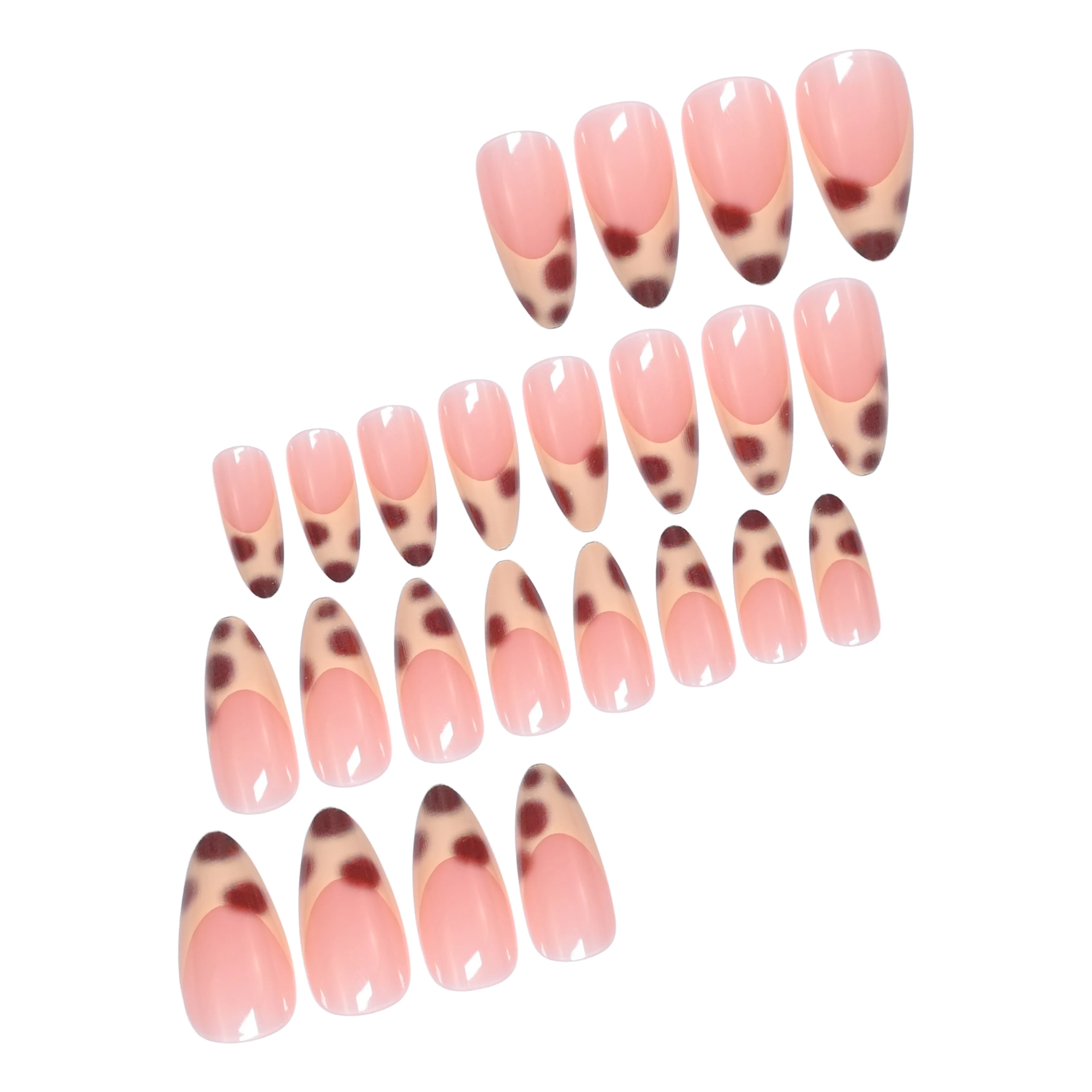 24Pcs Almond Press On Nails Nu - Nail Art Leopard ulasan dan harga