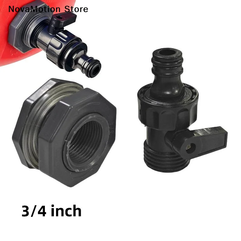 1Pcs Durable Water Tank Adapter With Valve PVC/IBC Water Bucket Adapter Quick Installation Rainwater Collection Connector Kit