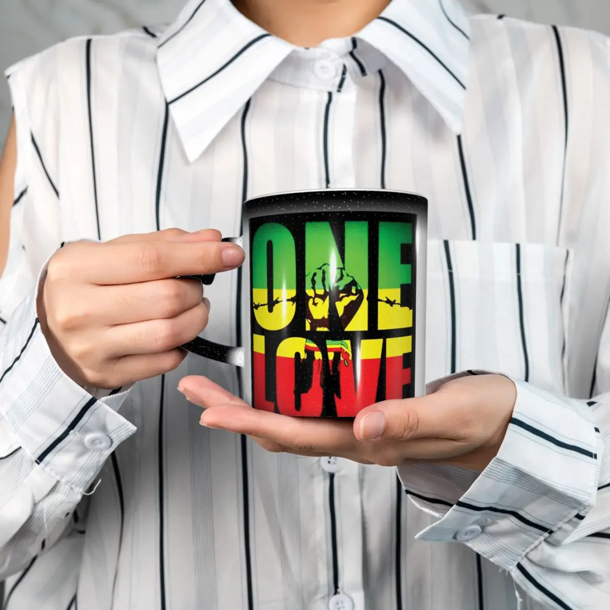 One Love Reggae Jamaica Flag Mug Funny Ceramic Coffee Cups Tea Mugs Milk Cup Drinkware Gifts for Woman Man