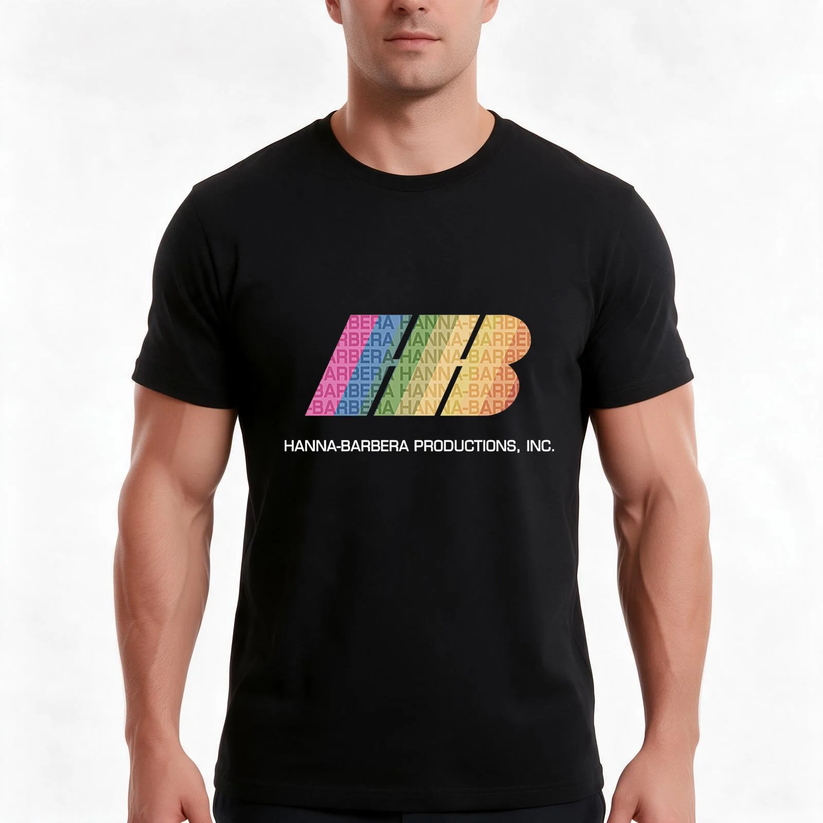 Hanna Barbera T-Shirt, Summer Casual Cotton Tee, Oversized Streetwear Tops, Vintage Graphic Print, Loose Fit Short Sleeve