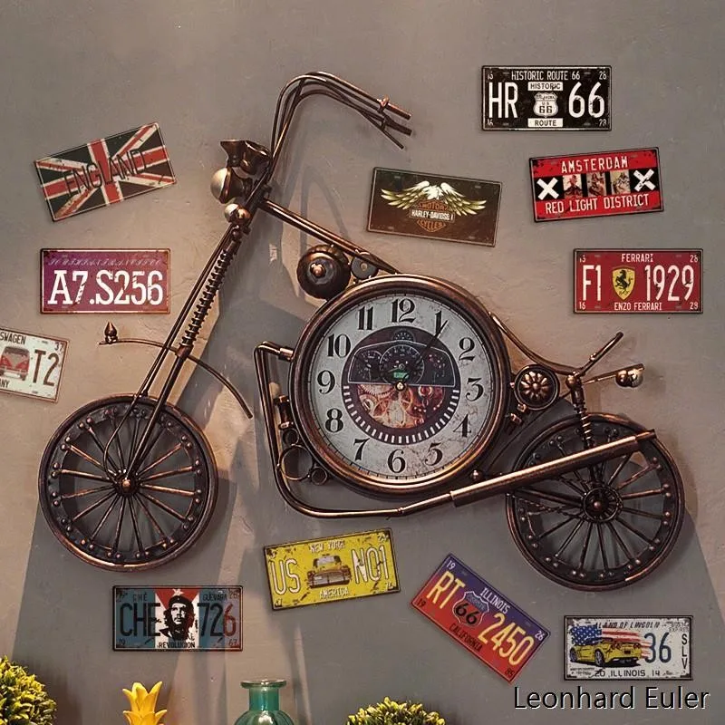 Bar Decorative Wall Clock Industrial Wall Clock Barbecue Shop Motorcycle Pendant Creative American Style