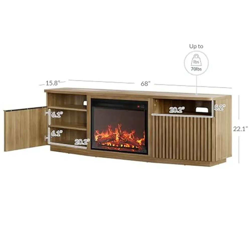 Electric Fireplace TV Stand with Remote Control Modern Entertainment Center Up to 75