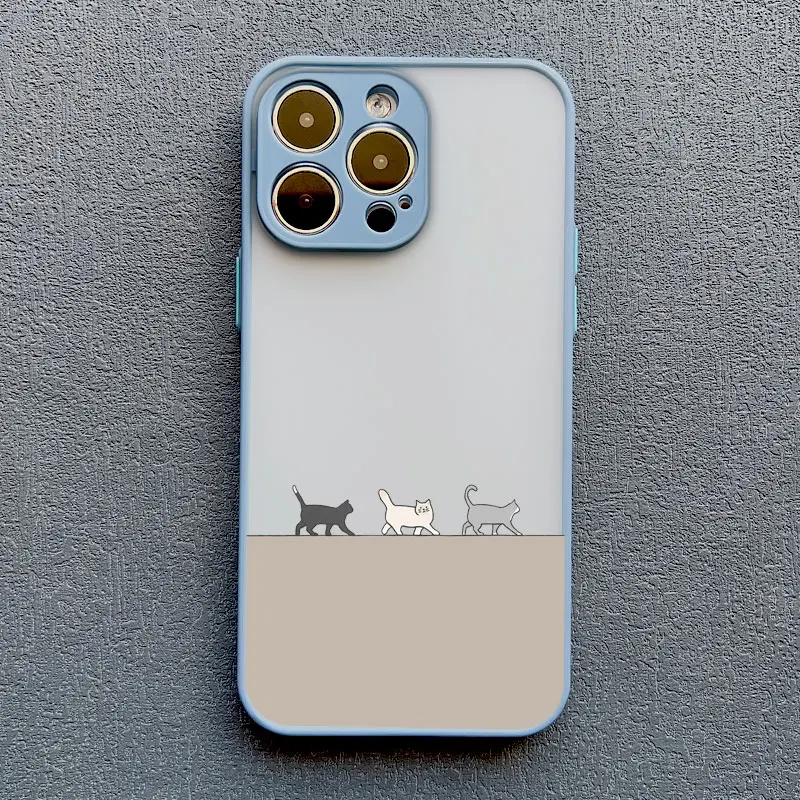 Niedliche Cartoon-Katzen-Illustrations-Handyhülle für iPhone 17 16 15 Pro Max Hüllen iPhone 14 13 12 11 Pro Max Mini XS XR X 16 PlusCover – Detail 7