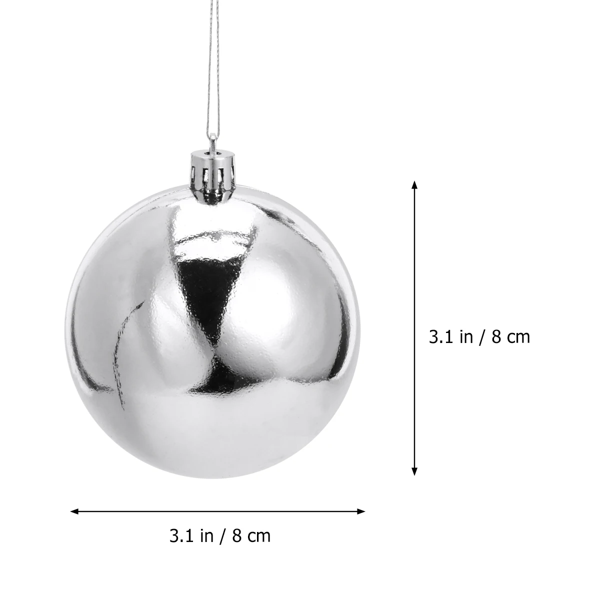 

12Pcs Electroplated Silver Hanging Balls Christmas Ball Ornaments Xmas Tree Decoration Party Ceiling Hanging Decor