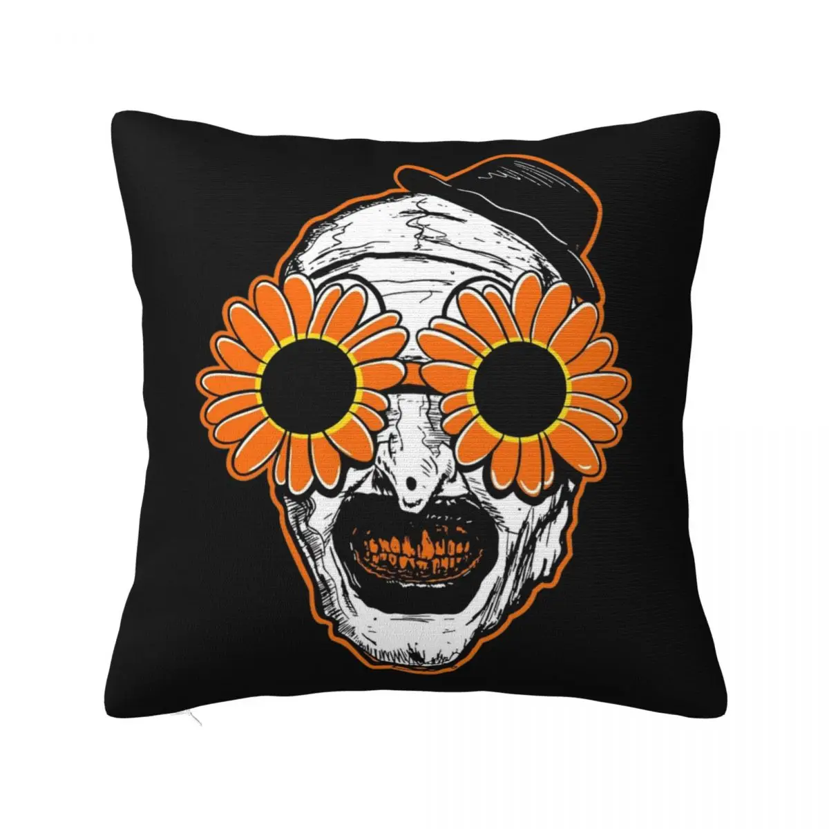 Sunflower Sunglasses Horror Clown Movie Art Terrifier Pillowcase Soft Cushion Cover Decoration Throw Pillow Case Cover Home 18''