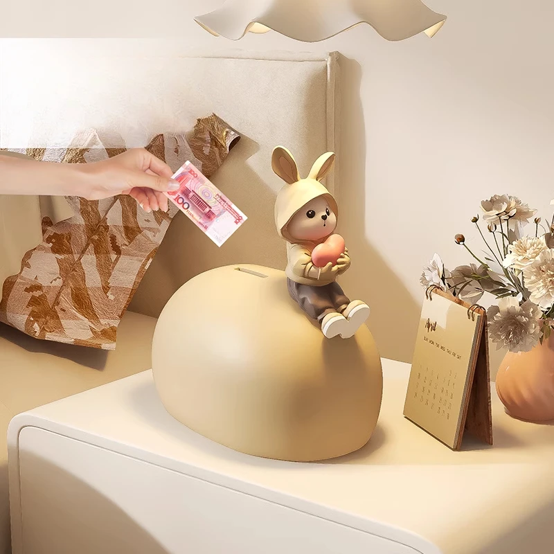 

Cream Wind Rabbit Decoration Home Accessories Only In No Out Piggy Bank